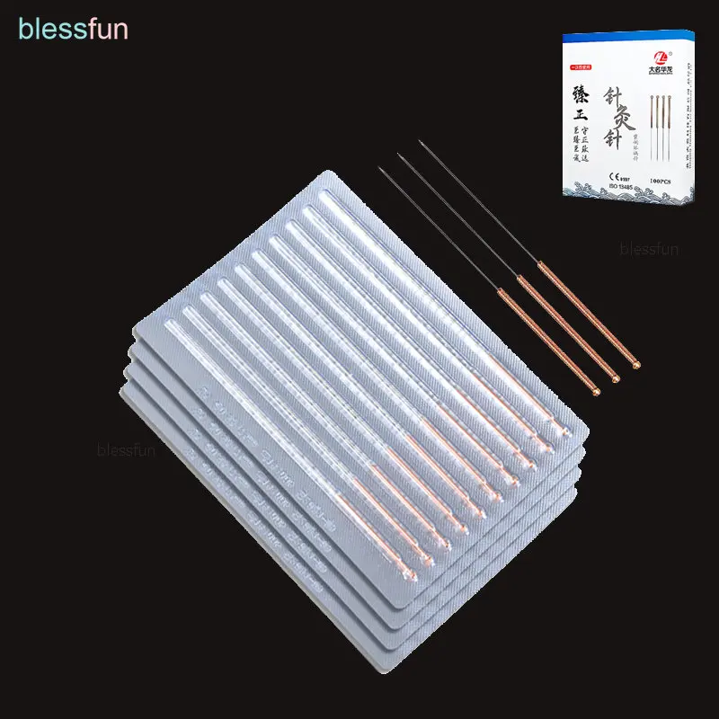 Red Copper Handle Chinese Medicine Acupuncture Needle Electroacupuncture Filiform Needle Beauty 100Pcs/Box disposable acupuncture needle