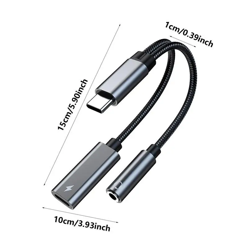 Type C To 3.5mm Audio Headphone Jack Adapter Type C Charge Audio Aux Adaptor For Iipad Pro Samsungs S 2 Ultra Note 20 10 Huaweii