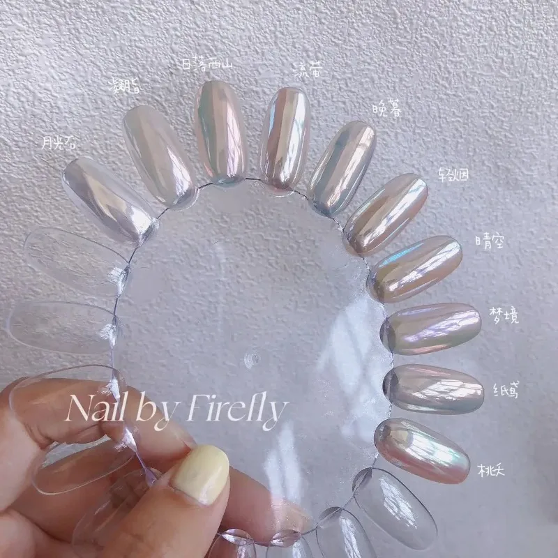 DIY Nails Powder Nails Glitter Aurora Shining Pigment Chrome Dust Woman Nail Art Decoration Pearl White Moonlight Mirror