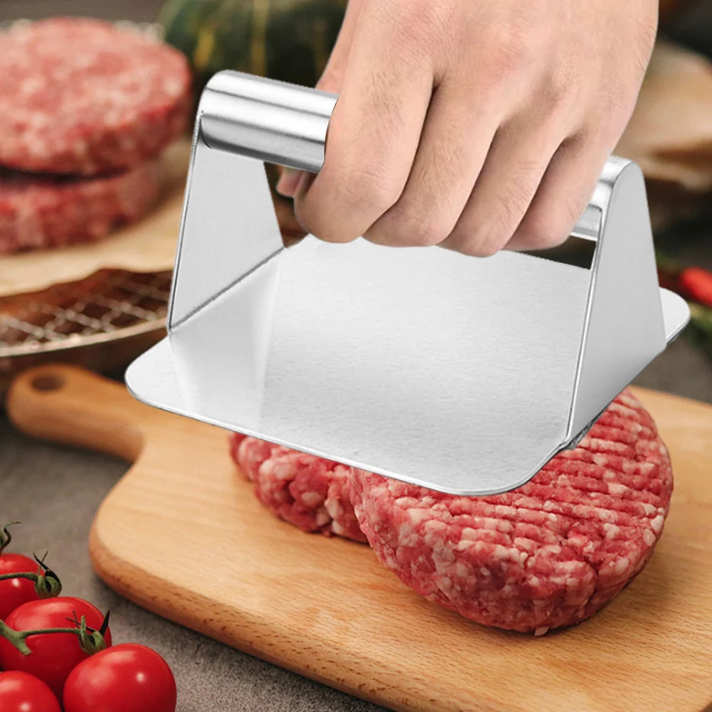 Stainless Steel Grill Press Non Stick Meat Press Hamburger Smasher Tool for Smashburger Bacon Ground Beef Meat Sausage