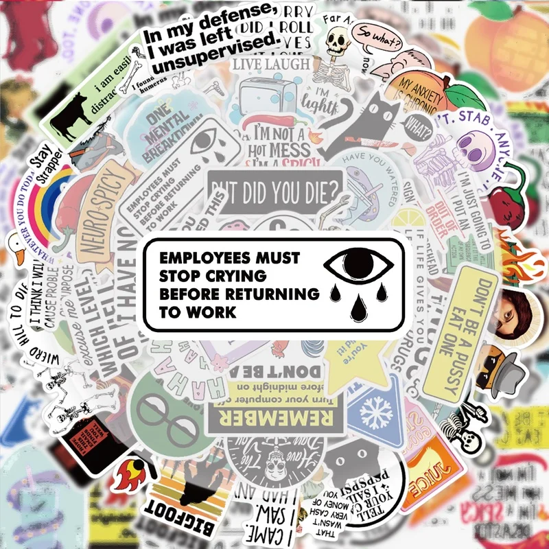 Vibrant and Witty Sticker Pack – 50 Unique Sarcastic Decals for Creative Expression and Decoration