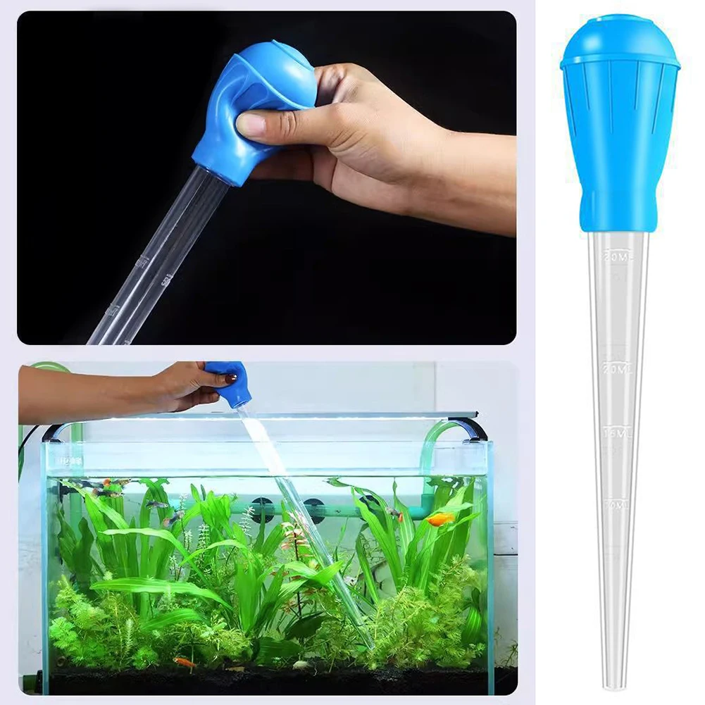 Lengthen Dropper Aquarium Vacuum Gravels Cleaner Manual Fish Tank Cleaner Water Changer Multipurpose Aquarium Cleaning Tool