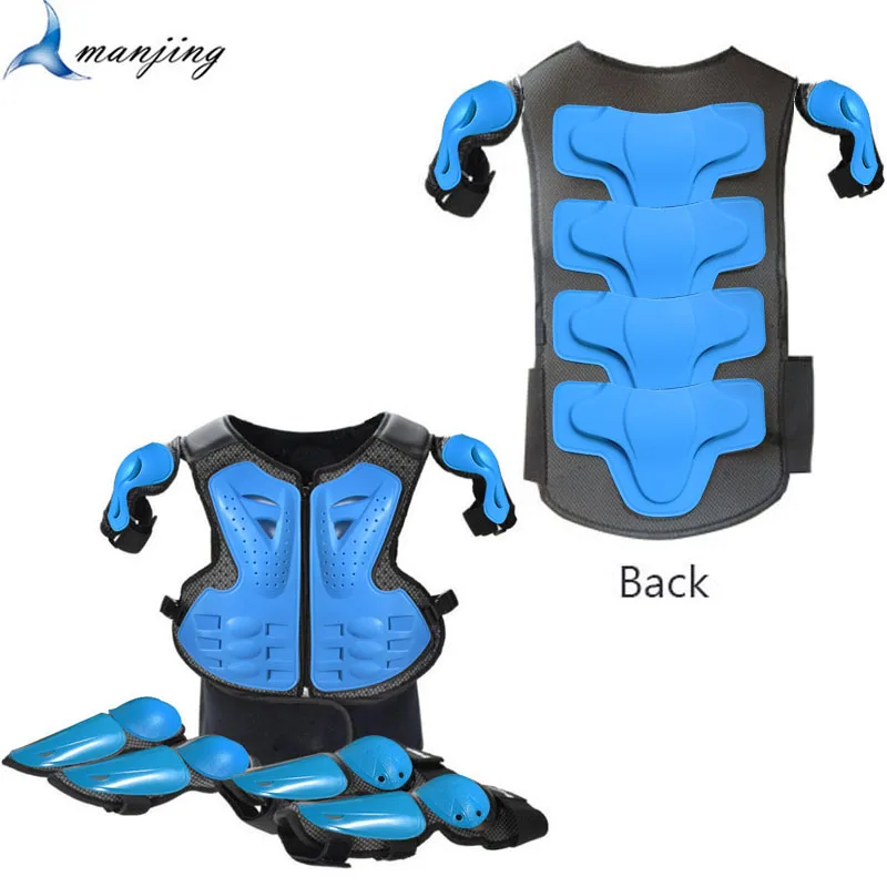4-15 Years Child Kids Bike Skating Sport Support Motocross Body Back Protect Armor Knee Elbow Guard Motorcycle Vest Suits motorcycle back protector motorcycle knee pads motorcycle armor motorcycle body armor body protector motorcycle armor vest motorcycle armor pads motorcycle armor accessories