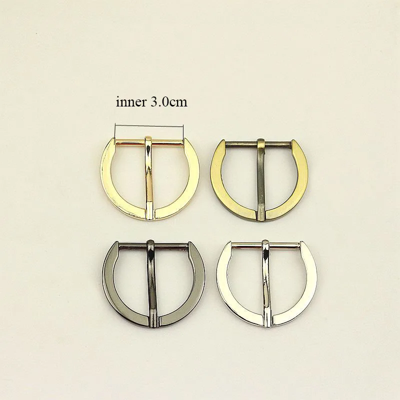 30Pcs 30mm Half Metal Pin Buckle Bags Strap Adjuster Belt Buckles Shoes Webbing Slider Hook DIY Decor Clasp Accessories