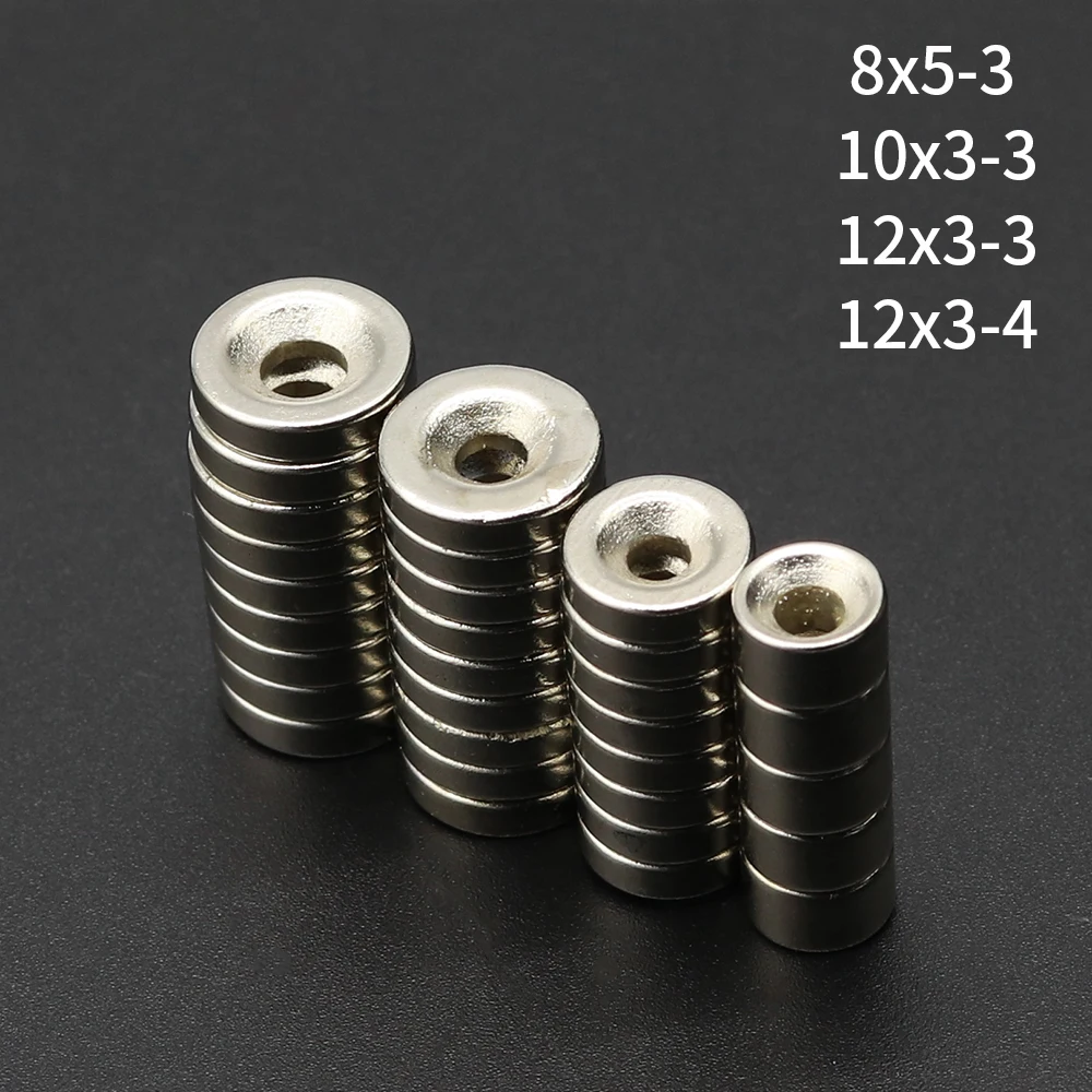 12x3-4mm runder, superstarker Magnet, leistungsstarke Neodym-Magnete N35 mit Löchern, NdFeB-Permanentmagnet, Kühlschrankmagnet – Detail 1