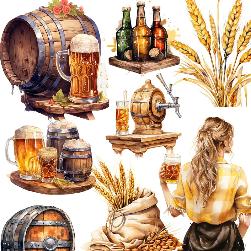 

12Pcs/Pack Munich Beer Sticker DIY Craft Scrapbooking Album Junk Journal Decorative Stickers