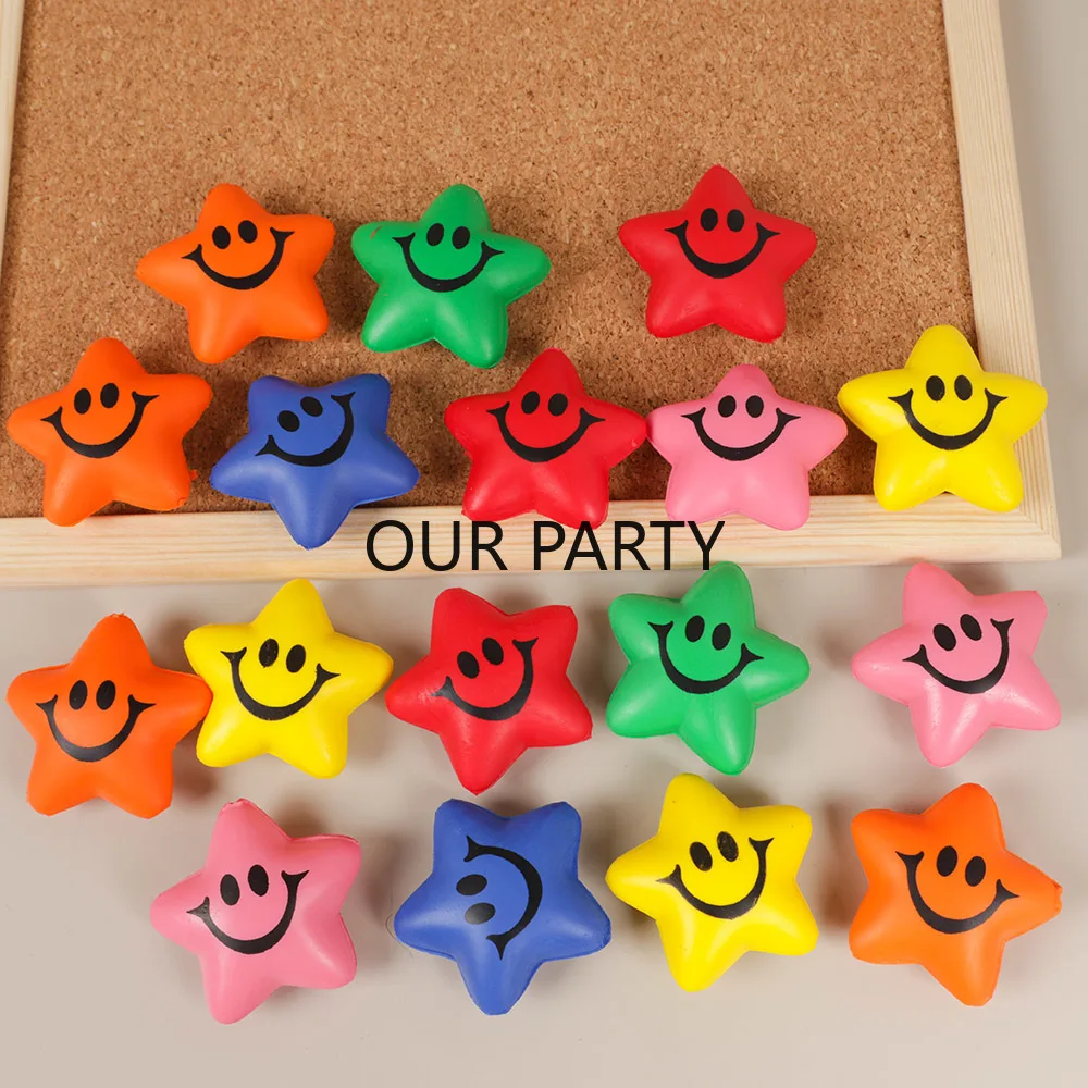 Stress Relief Toys 12Pcs Colorful Soft PU Star Sponge Balls Party