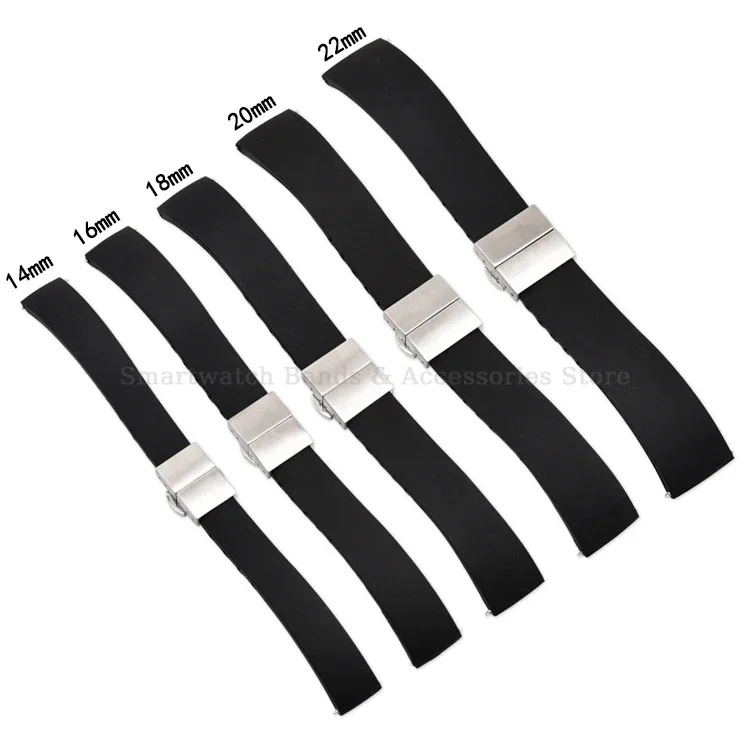 Quick Release Silicone Watch Strap with Butterfly Clasp Bracelet