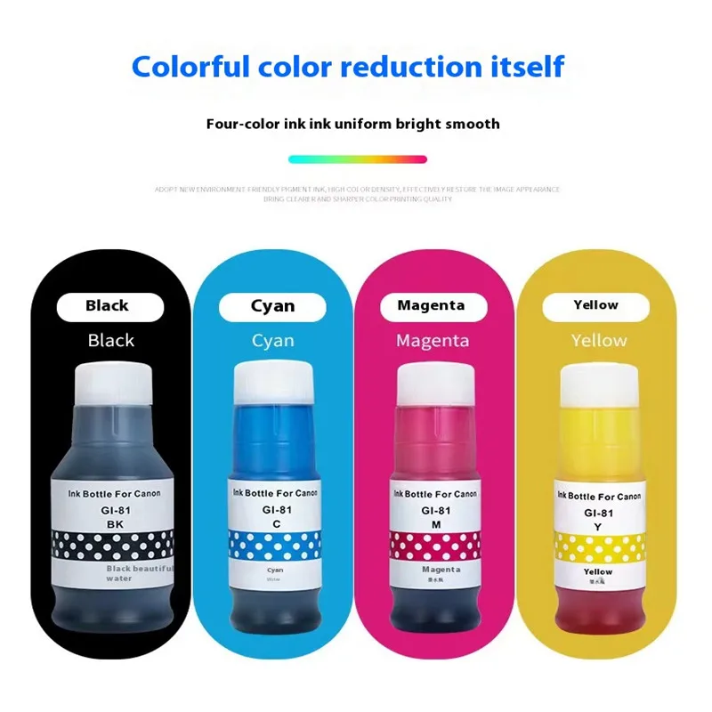 Ink Dye 4Color For Canon 81 GI-81 G1820 G2820 G2860 G3820 G3821 G3860 G1020 G3020 G3060 Printer
