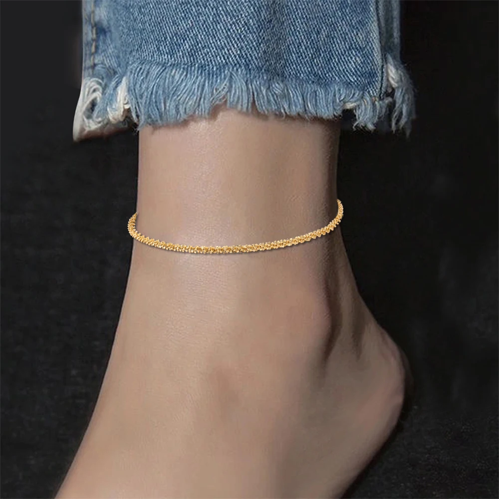 eManco Gold Color Cauliflower Anklet Bracelet On The Leg Fashion