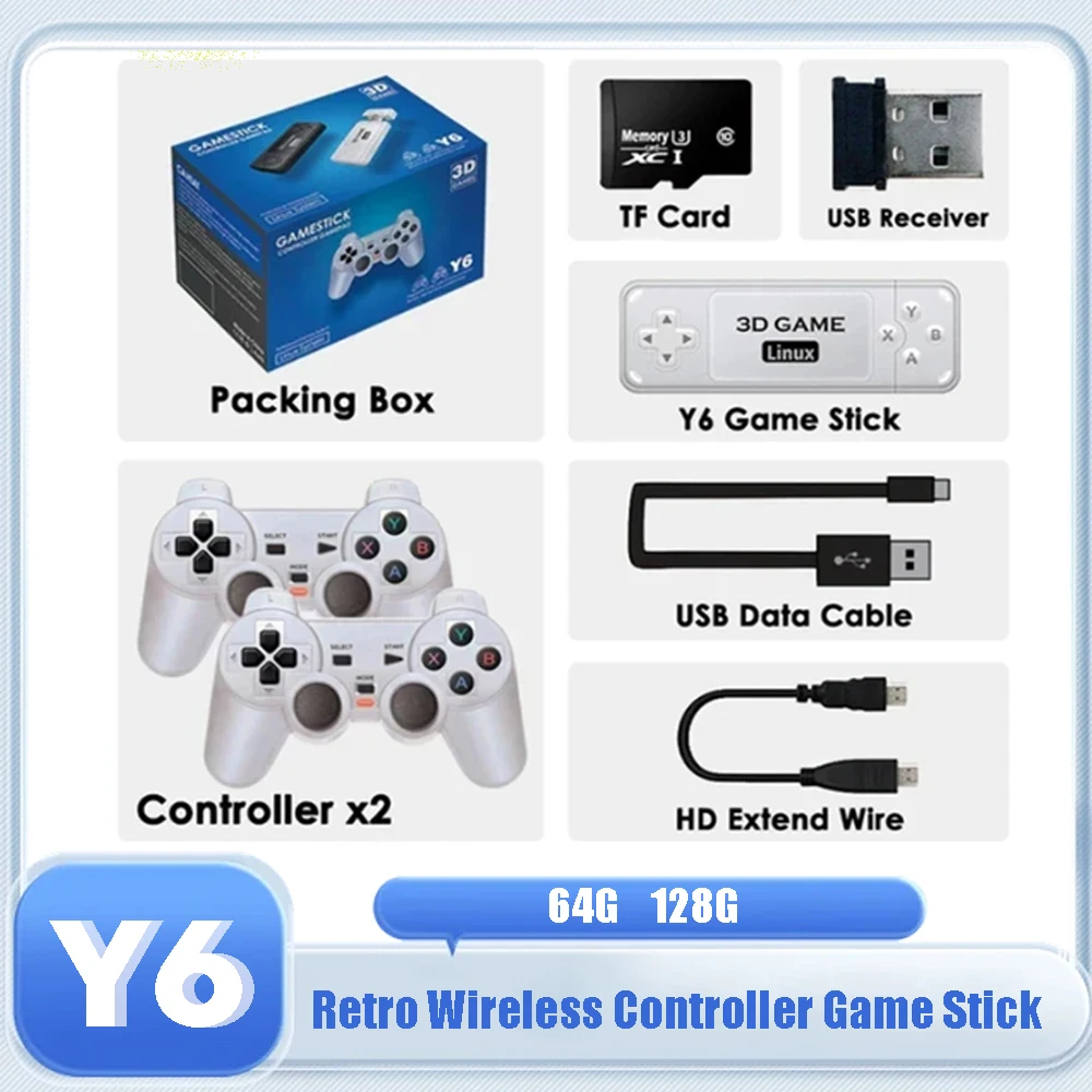 

Игровая консоль Y6 в ретро стиле, 2,4 ГГц, HDMI-выход, низкая задержка