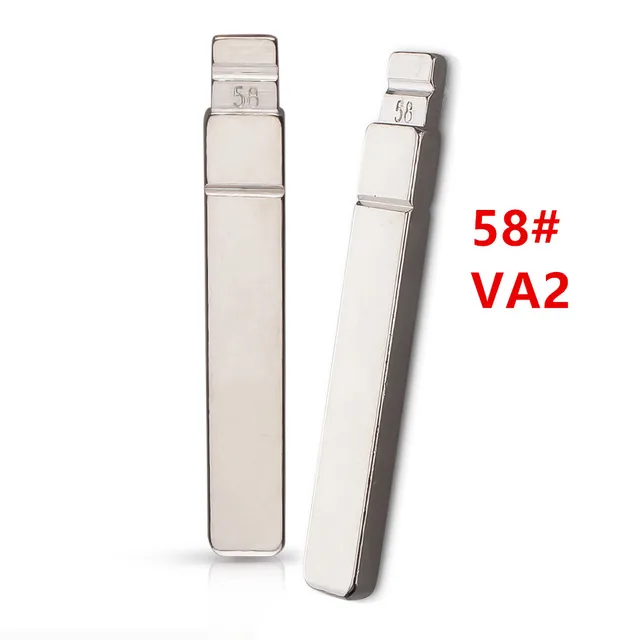 Keytools|10pcs 58# Va2 Metal Uncut Blank Flip Remote Key Blade For 