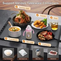 Tapis chauffant électrique pliable en Silicone, pour café, assiette alimentaire, plateau chauffant, Table à manger, tapis chauffant rapide 5