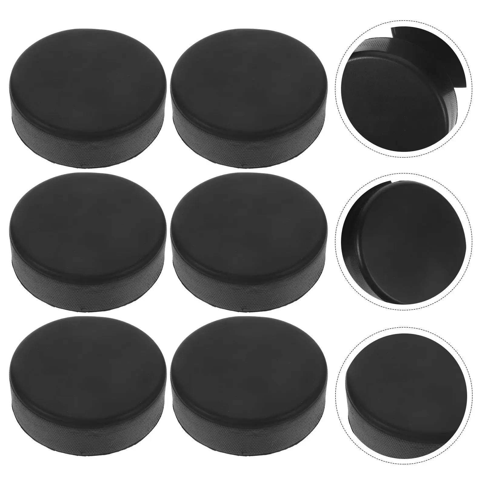 6 Pcs Rubber Hockey Puck for Training Smooth Surface Lightweight High Density Official Regulation Practice Ice Puck
