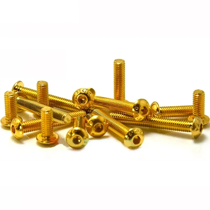 Hex Socket Screw Grade 12.9 Round Head Plating Titanium Gold Hex Button Head Socket Cap Screw Allen Bolts M2 M2.5 M3~M5 Iso7380 hexagon socket head bolt hex socket screw hexagon socket screw hexagon socket head screw