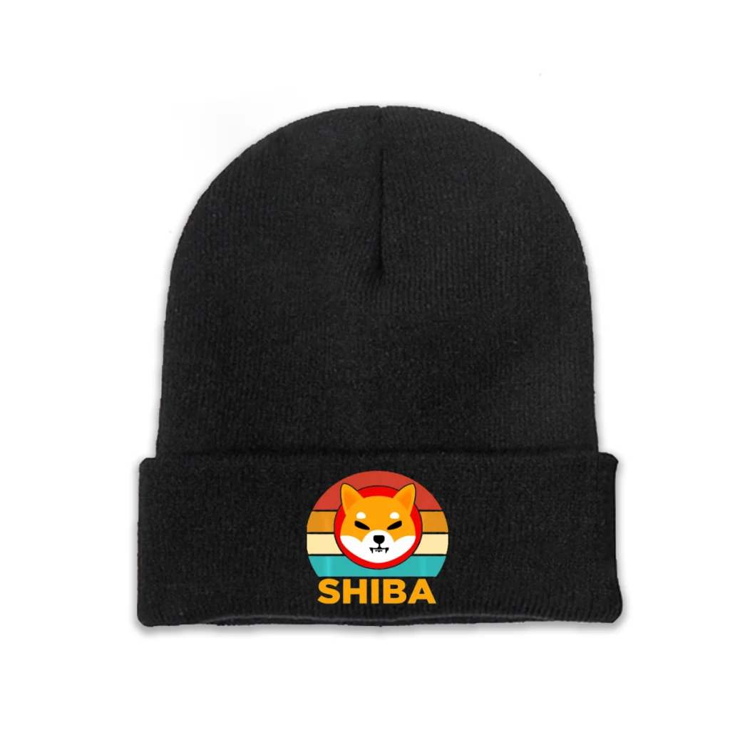 

Retro Stripes HODL Skullies Beanie Crypto Shiba Inu Coin Knitted Bonnet Girls Boys Warm Caps Camping Hip Brimless Elastic Hats
