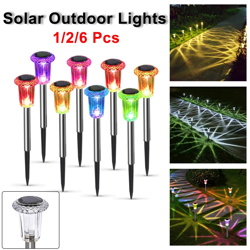 Solar Light Bright Solar Garden Lights Outdoor 1/6/12 Pcs RGB Color Changing Warm White Waterproof for Garden Yard Walkway sunlu silk pla 1kg filament 1 75mm rainbow effect smoothly printing bright color every 18meters changing