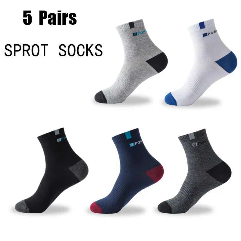 Breathable Socks Business Socks 5 Pairs Polyester Fiber Breathable Deodorant Business Men Tube Socks For Autumn And Spring Summer