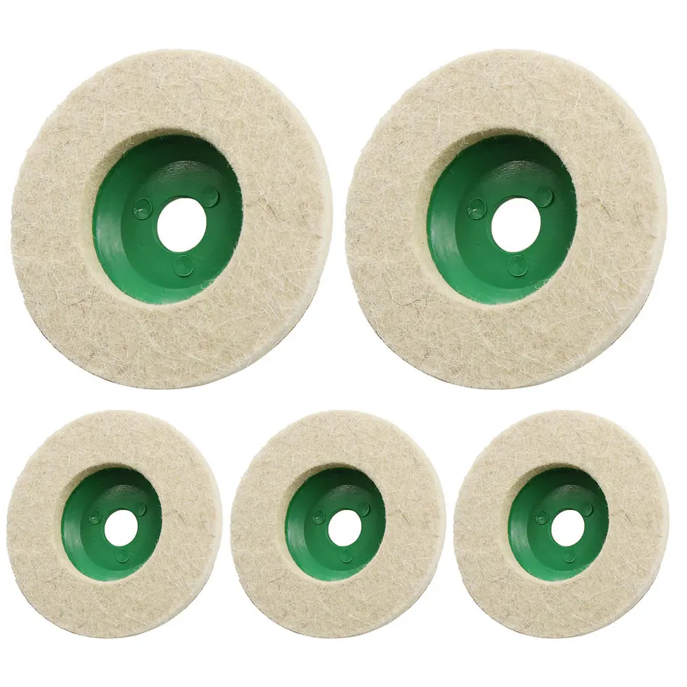 

5 Pcs Wool Felt Polishing Pad Disc for Angle Grinder 4 Inch Polishing Wheel Disc 100mm for Car Metal Marble Glass Ceramics