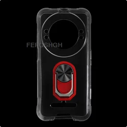 Durable Ring Holder Bracket Phone Case with TPU Soft Silicone Cover - 5.99 for Case & Holder (Transparent C Red)