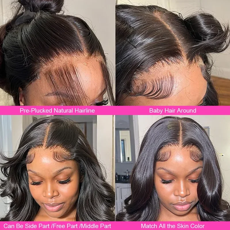 40 30 Inch 13x6 Body Wave Human Hair Frontal Wig 13x4 HD Lace Natural Black Front Wig Human Hair Glueless 5x5 HD Closure Wigs