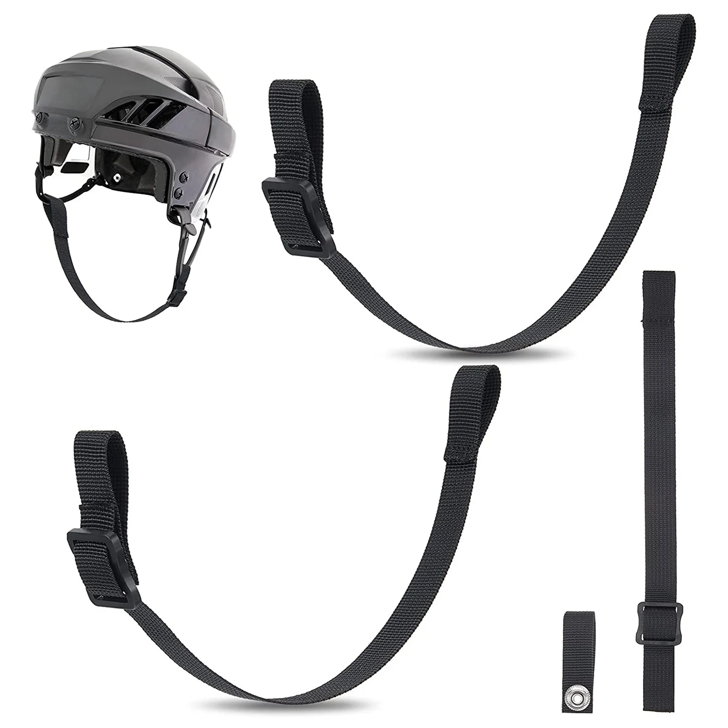 6 * Hockey Helmet Chin Straps-black