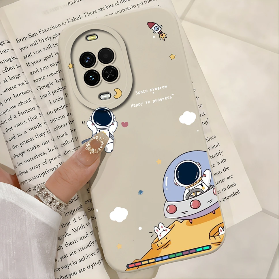 Cute Astronaut Soft Liquid Silicone Anti-Drop Phone Case - Smooth Protective Cover