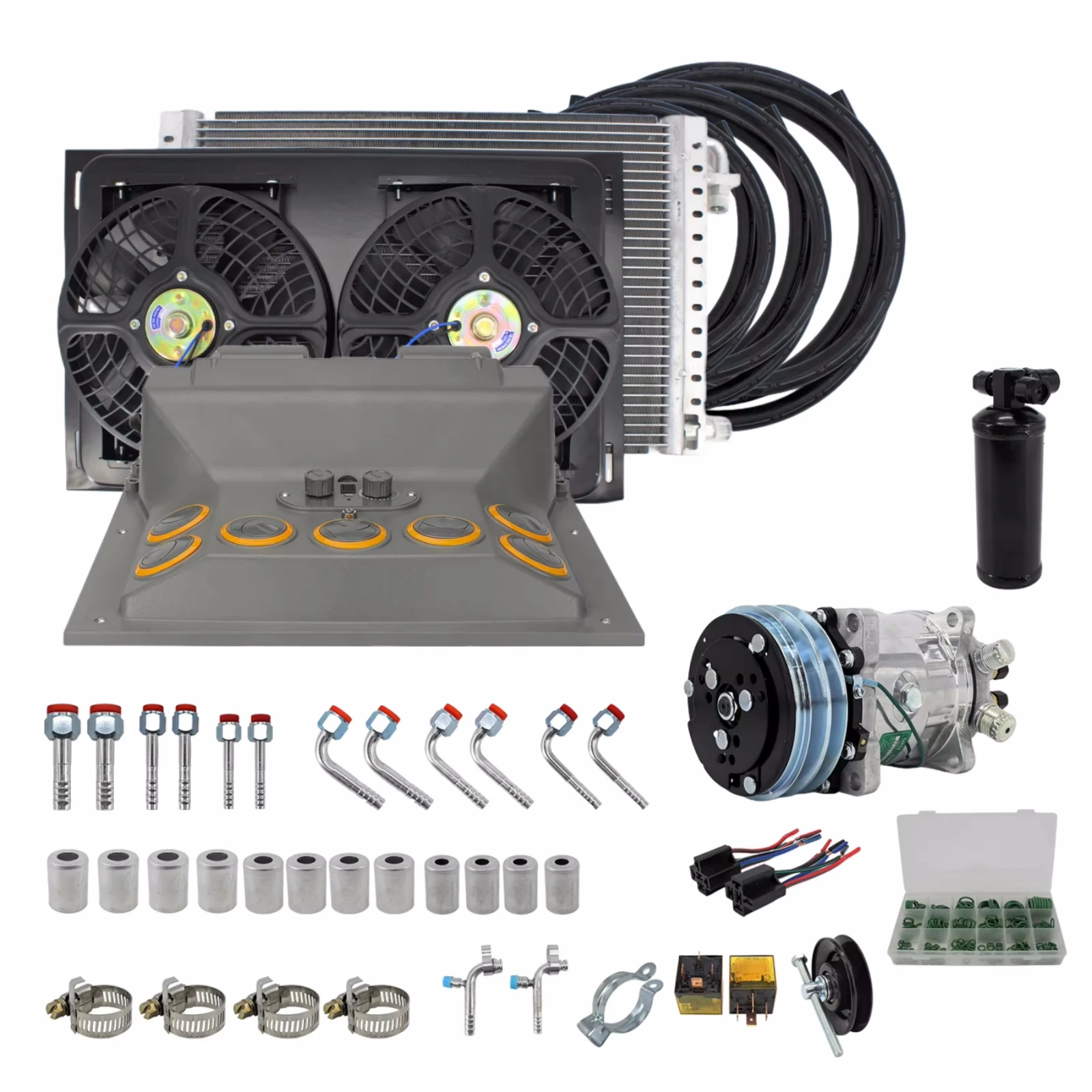 RV65F 12V/24V automotive air conditioning 508 compressor kit, for Car Van Street Rod Hot Classic AC accessories