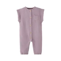 Summer Newborn Baby Romper Sleeveless Girl Boy Cotton Gauze Jumpsuit Solid Infant Soft Thin Gauze Cozy Rompers Pajamas 2