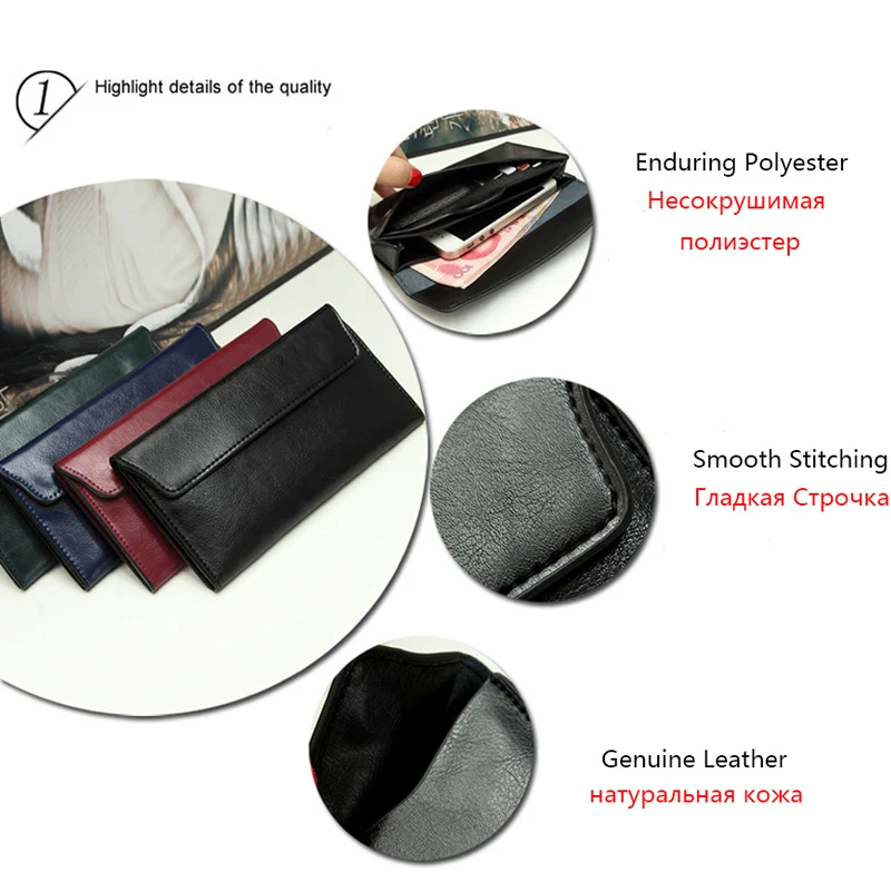 Slim Genuine Leather Women Wallet Female Long Clutch Coin Purses Luxury Design Wallets and Purses Ladies Card Holder Vallet 2023 5