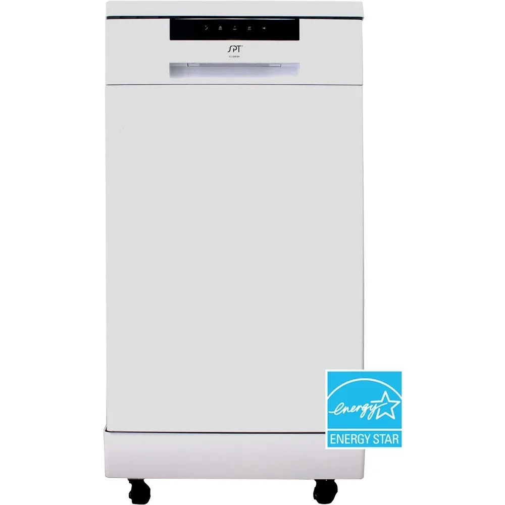 Wide Portable Dishwasher 6 Wash Programs, 8 Place Settings and Stainless Steel Tub &ndash; White