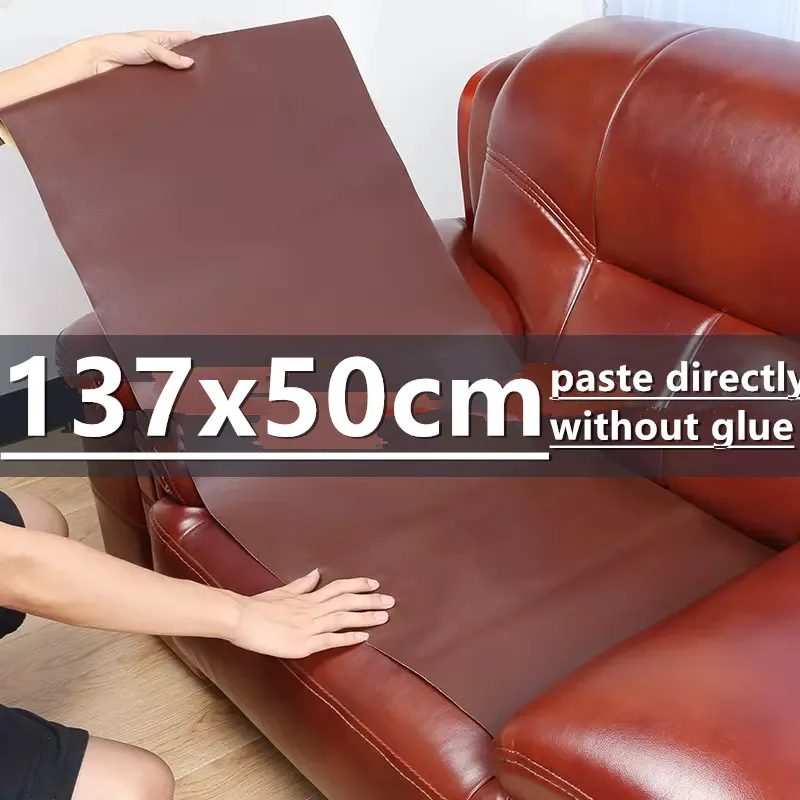 Leather Repair Sticker Leather Patch Leather Repair Material Self Adhesive Leather Sticker Big Size Self Adhesive Leather Car Sofa Repair Sticker Furniture Table Chair Patch Seat Bag Shoe Bed Fix Mend PU Artificial Skin