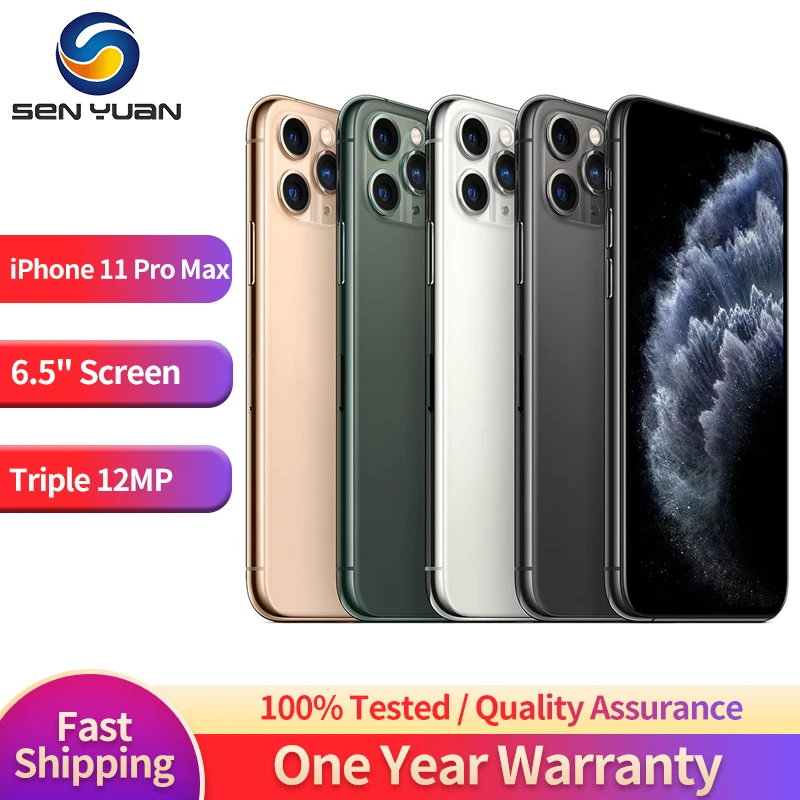 95% NEW Apple iphone 11 pro max 64GB/256GB ROM Unlocked phone With Face ID  A13 Bionic chip 6.5 inch OLED Screen 12MP Camera