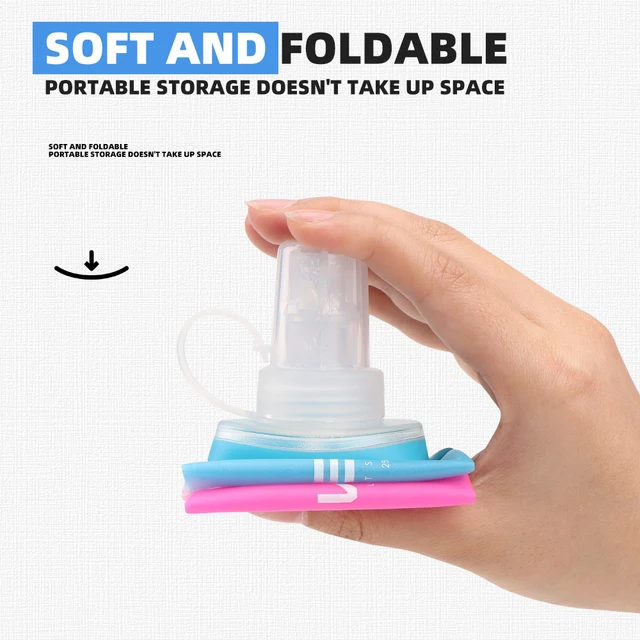 1pc Colorful Gradient Color Outdoor Convenient Folding Water Bottle for Cycling,Camping,Hiking,Running,Fitness,Travel 3