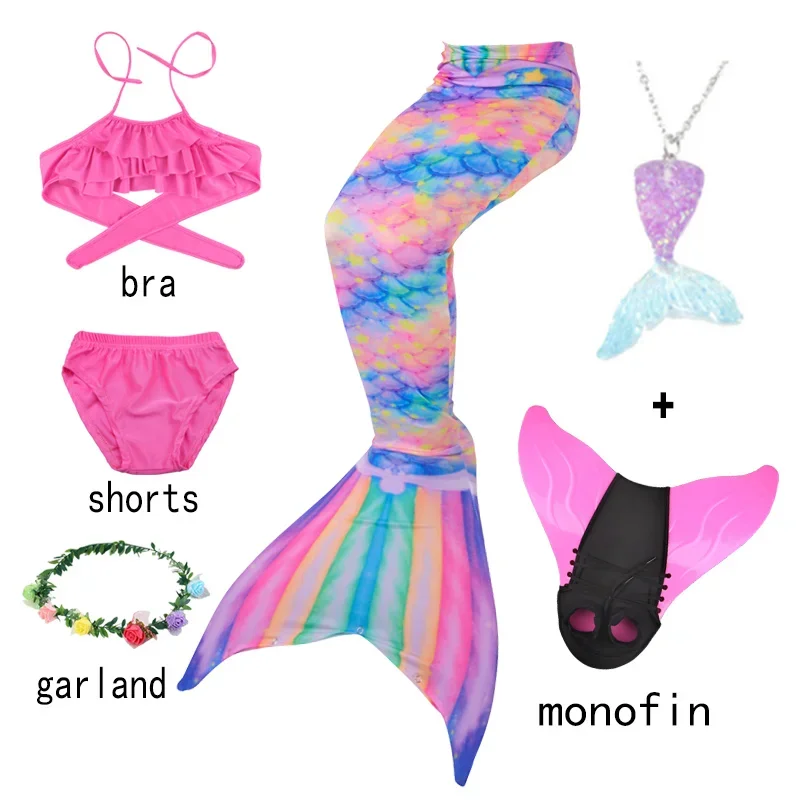 Traje de baño de La Sirenita para niños, Bikini de Halloween, fiesta de cumpleaños, monoaleta para piscina