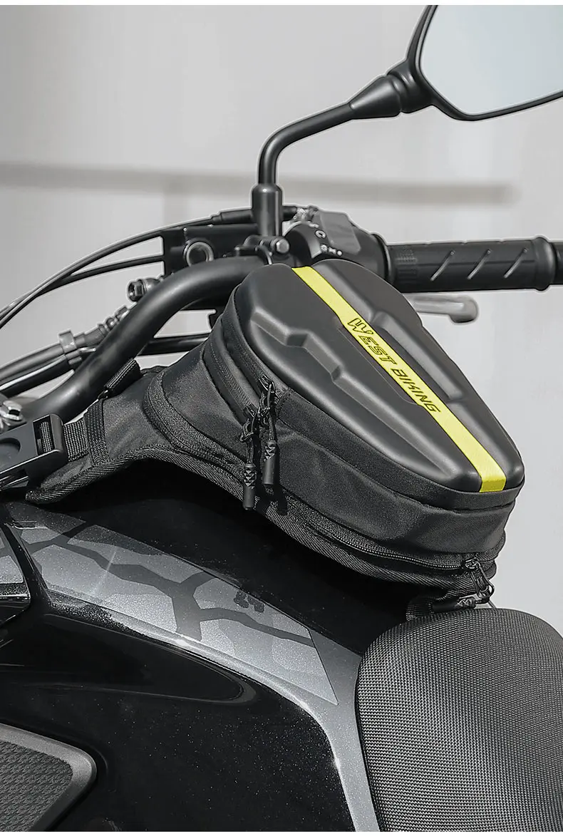 WEST BIKING Multifunktions-Motorrad-Hartschalentasche, Motocross-Tasche für Brust/Taille/Bein, mit Magnet, Kraftstofftaschen, erweiterbare Fahrradtaschen – Detail 18