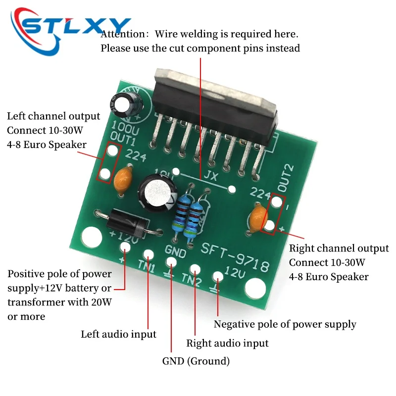 Amplifier Board TDA7297 Audio Speaker Amplifier Sound DC 12V Dual Audio Encoding 15w Electronic Diy kit Transceiver Amp enceinte - 6