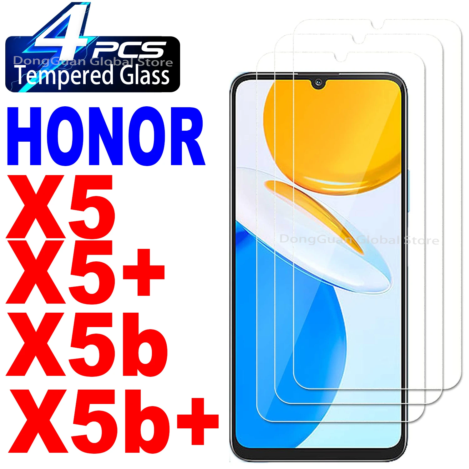 Premium Tempered Glass Screen Protector Film - 1/4 Pack