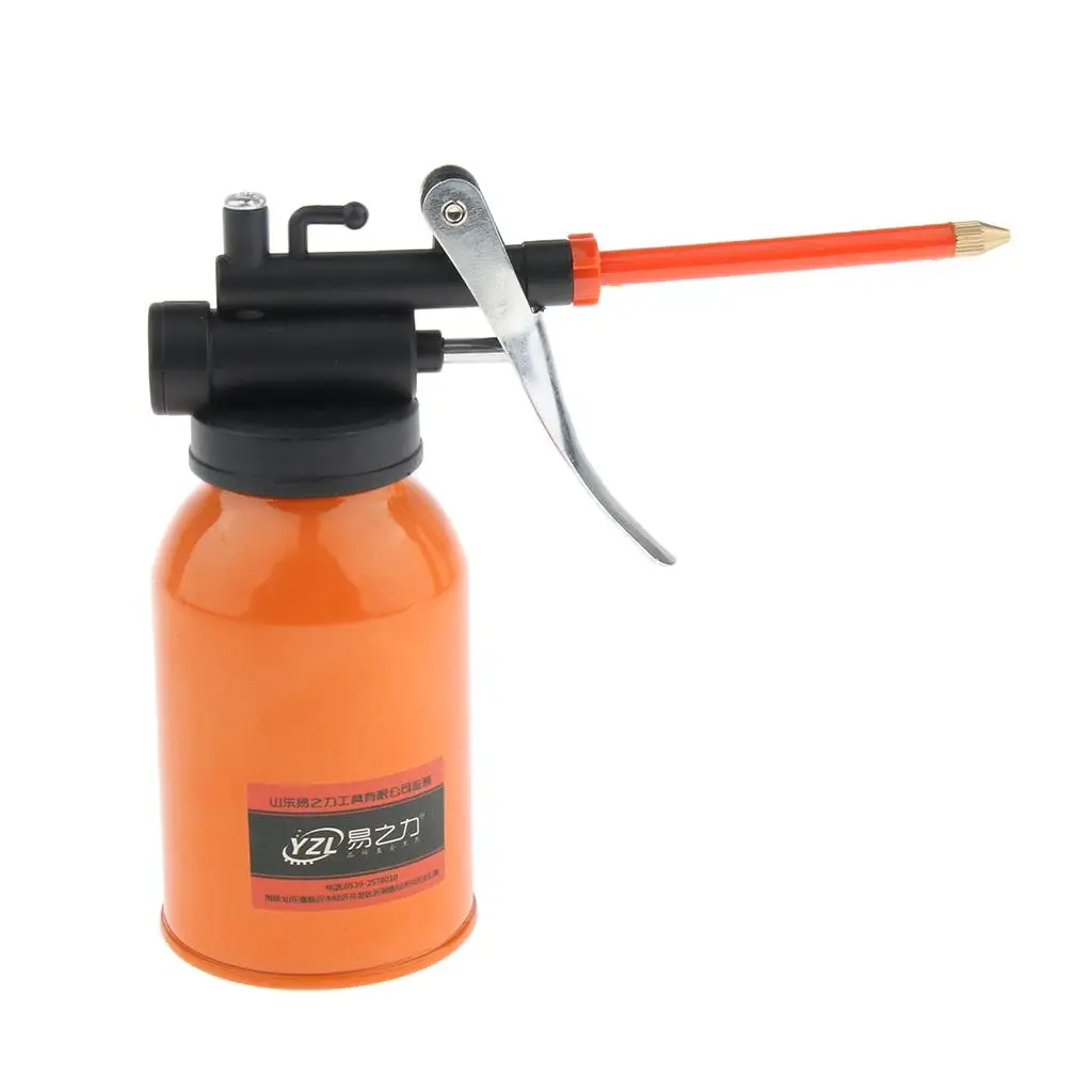 250ml Steel High Pressure Hand Pump Oiler Oil Pot Spray Can for Lubricants
