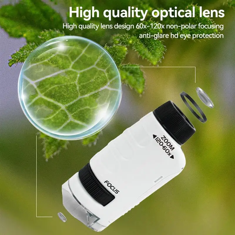 educacional portatil bolso microscopio com luz led 02