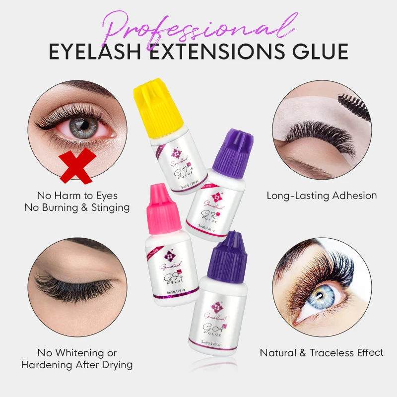 Eyelash Glue Genielash Fast Drying Professional Use Lower Irritation Volume No Burn Eyes