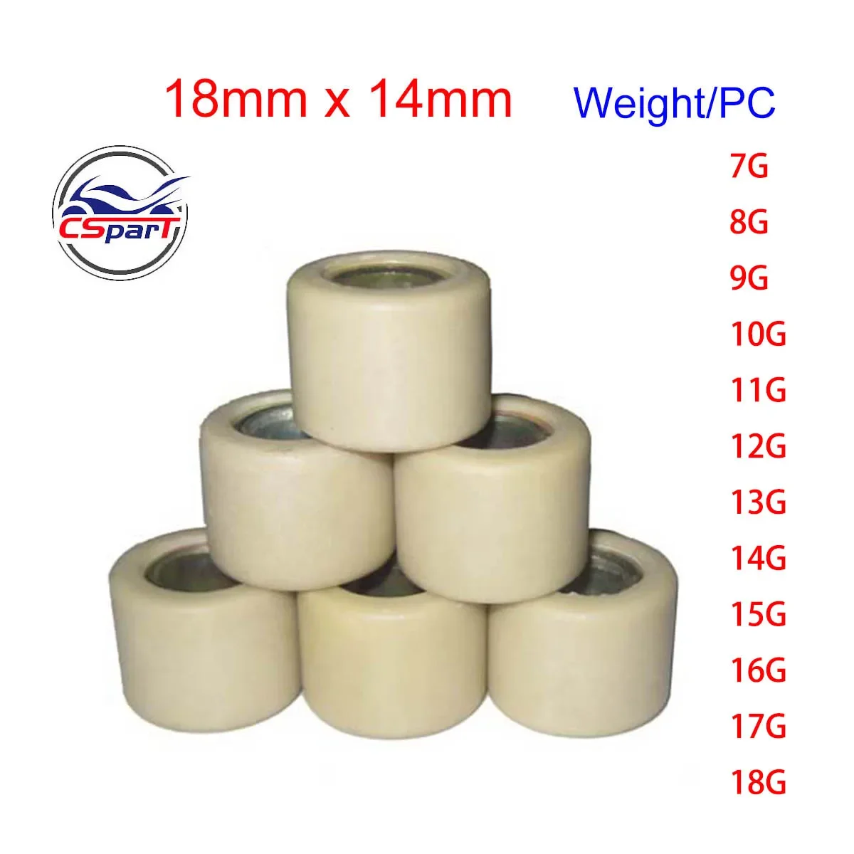Variator Roller 18x14 Weight 152QMI 157QMJ GY6 125cc 150cc Scooter ATV 7G 8G 9G 10G 11G 12G 13G 14G 15G 16G 17G 18G KYMCO SYM