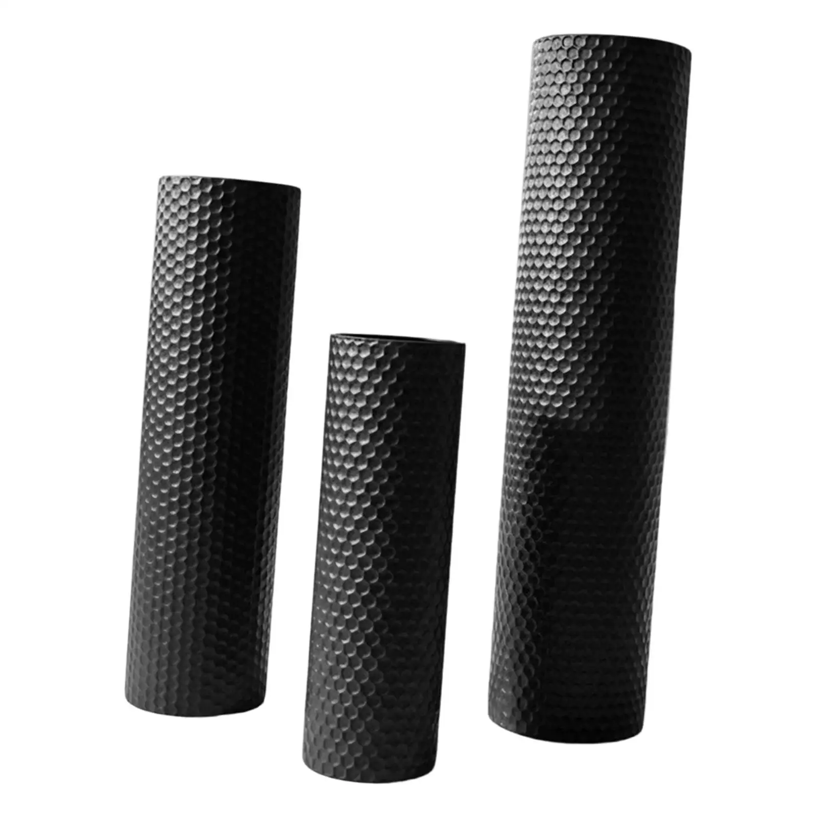 3Pcs Floor Vases Set Decorative Cylinder Vase Home Decor Stable Simple Flower Container for Office Corner Living Room Bedroom