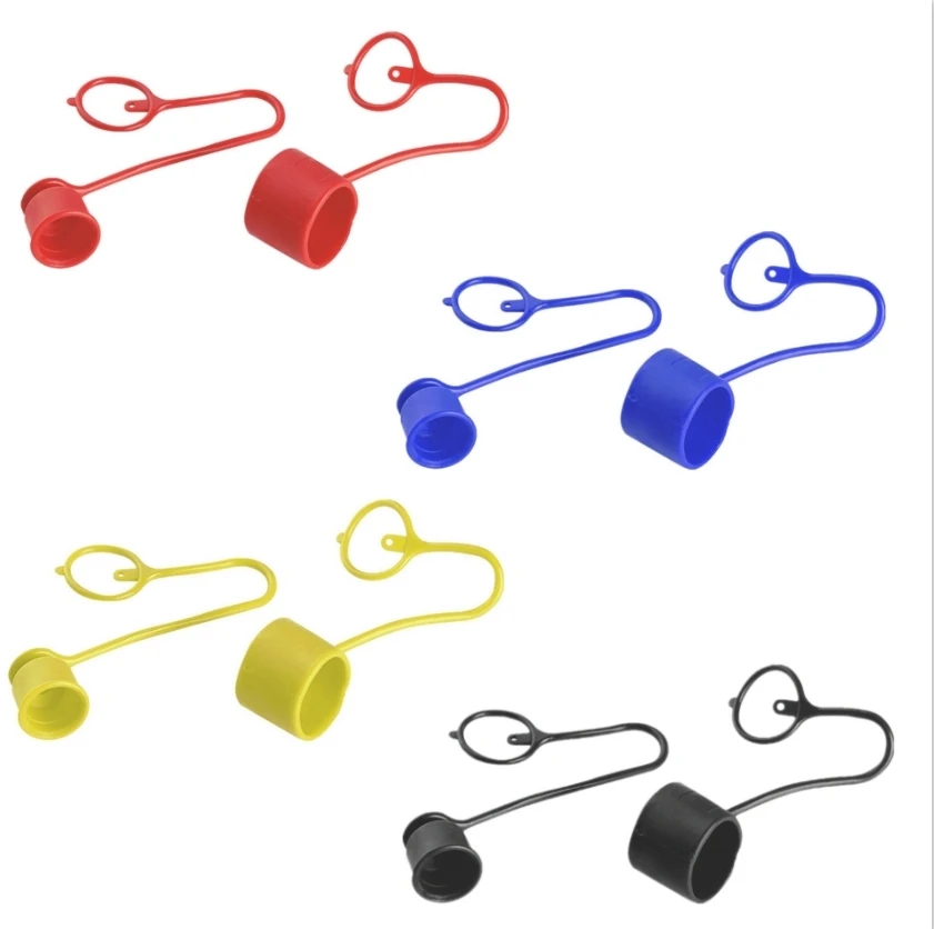 4Sets Flache hydraulische Schnellkupplung Staubkappe Gummi PVC Staubkappe Koppler Set 1/4" 3/8" 1/2" Kompaktladenschutz für Bobcat – Detail 2