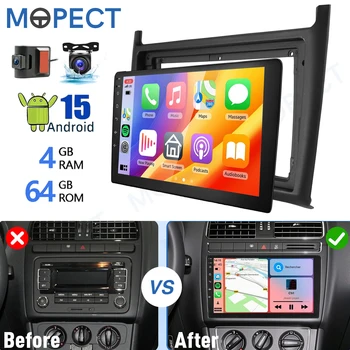 Radio para Auto Android 15.0 de 9 Pulgadas, 4+64 GB, para VW Polo 6R 6C V 2009-2017, Apple CarPlay, Pantalla Táctil IPS, Navegación GPS, FM/AM, SWC, Bluetooth 1