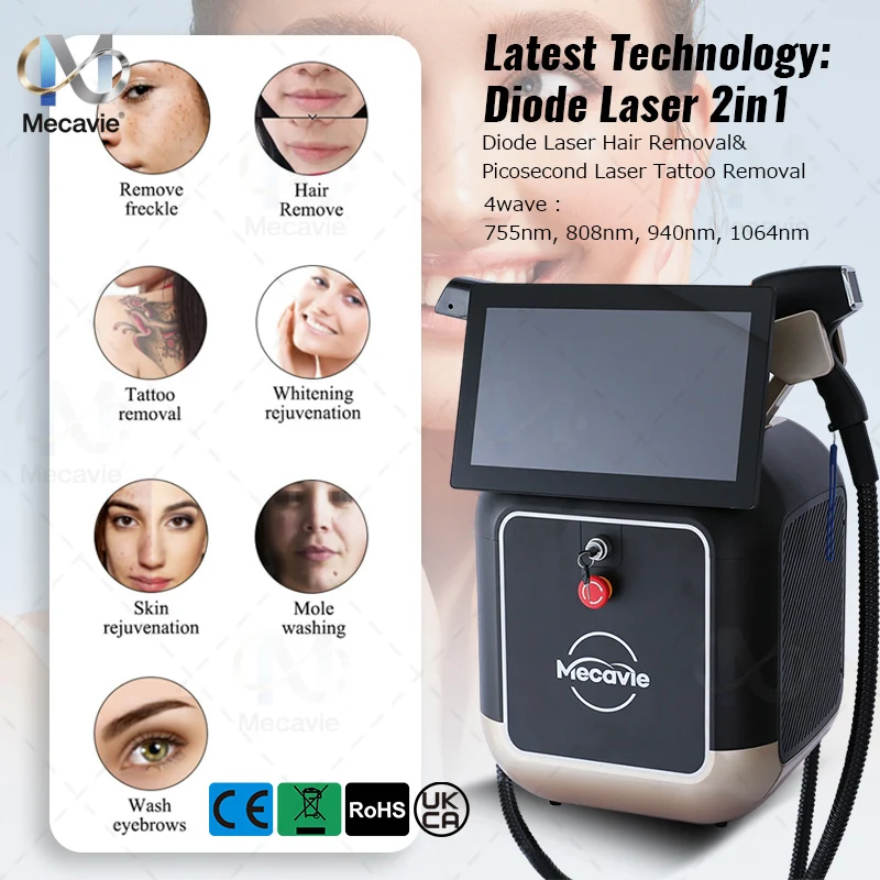 2026 New Technology Professional Soprano Diode Laser Hair Removal Machine 4 Wavelength For Permanent Hair & Tattoo Removal 2