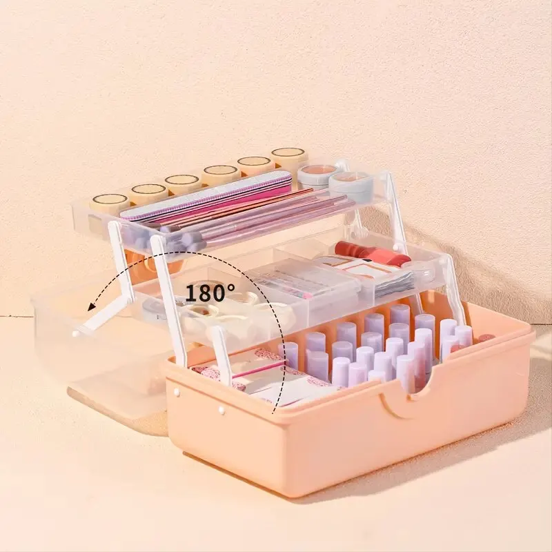 Nail Tool Organizer - 3 Layer Dustproof Storage Box