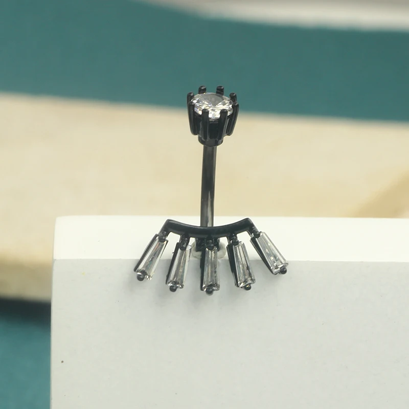 Body Jewelry Ombligo 14G Crystal CZ Belly Button Ring Stainless Steel Flower Snake Heart Belly Ring Piercing dangle navel jewelr