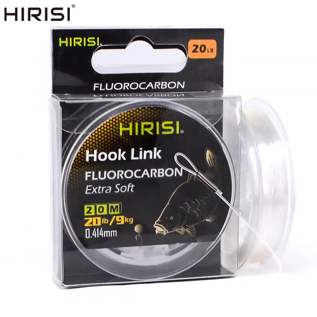 Hirisi 20m Carp Fishing Super Stiff Fluorocarbon Hooklink Fishing Line for  Carp Chod Rig 15lb 20lb 27lb 32lb Clear - AliExpress