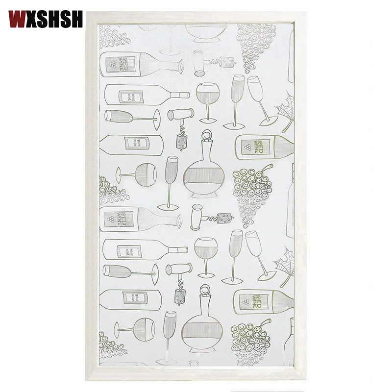 Wine Tableware Glass Film Static Cling Private Heat Control Removable Sticker For Restaurant Dinning Room Bedroom